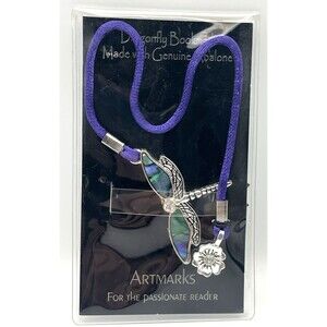 ARTMARKS Dragonfly Bookmark Made with Genuine Abalone Purple NEW